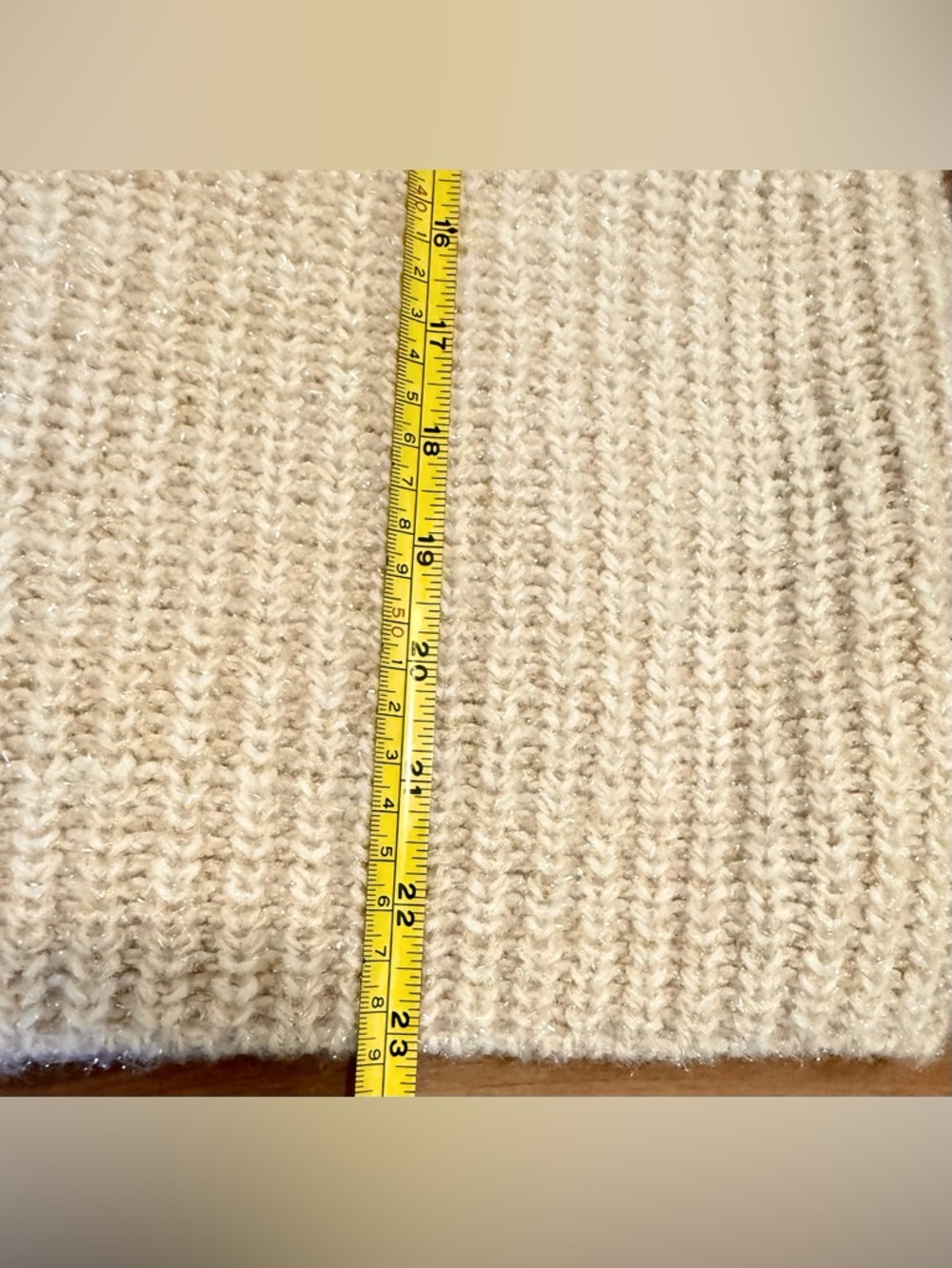 H&M Cream Sparkle Chunky Jumper Long Sleeve Top - Size Medium - Picture 11 of 14